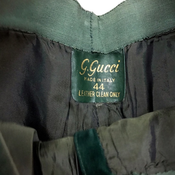 💚G. GUCCI💚RARE VINTAGE SUEDE GREEN TROUSERS - Picture 5 of 8